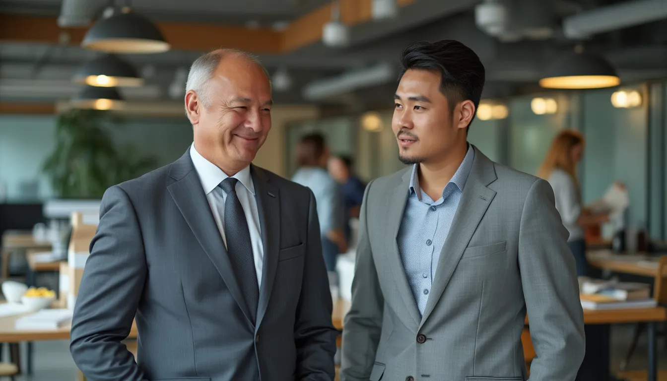 an Australian investor and Indonesian business consultant having a discussion on how to start a trading company in Indonesia