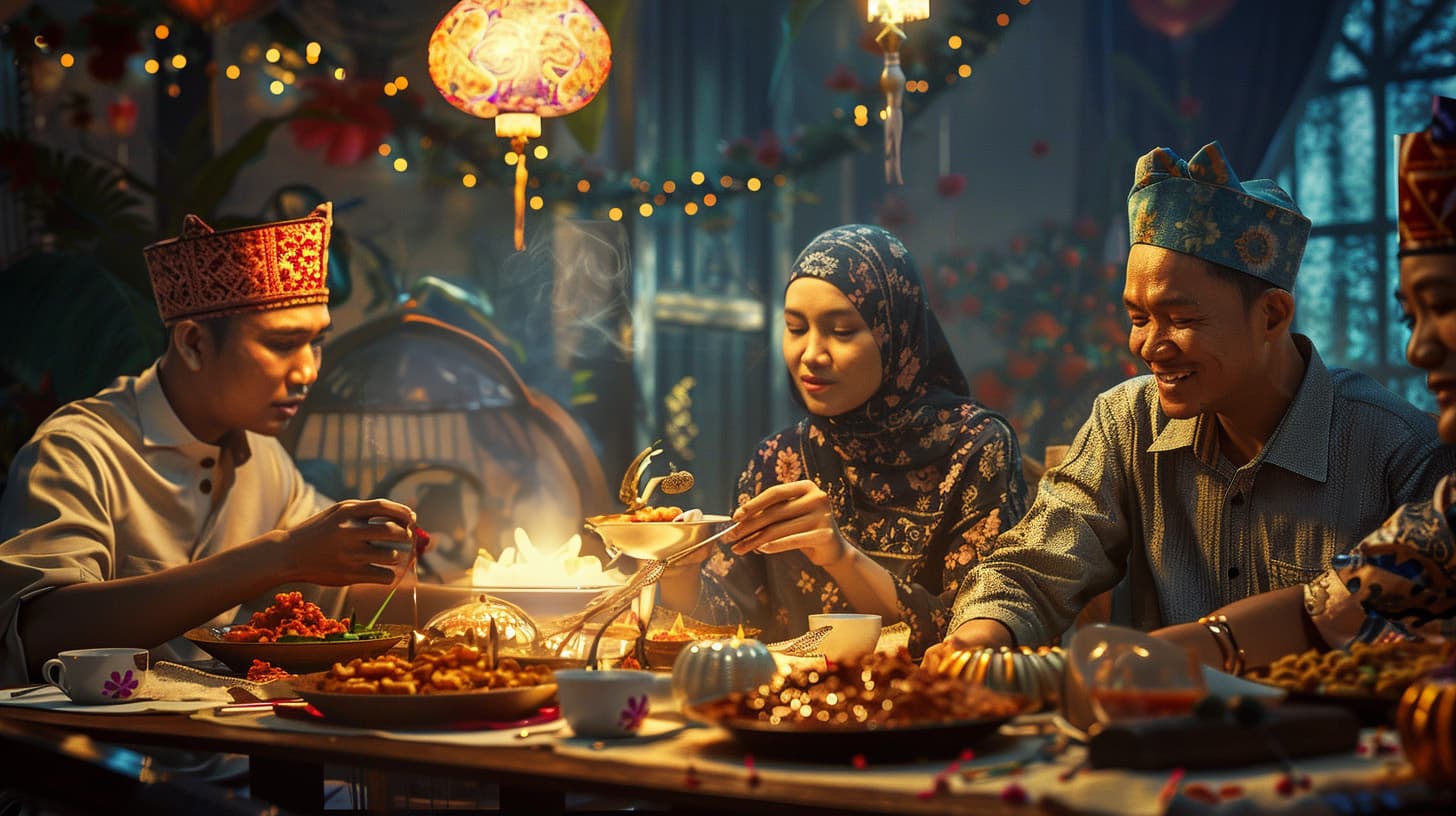 Indonesian employees breaking fast during Ramadhan before receiving THR