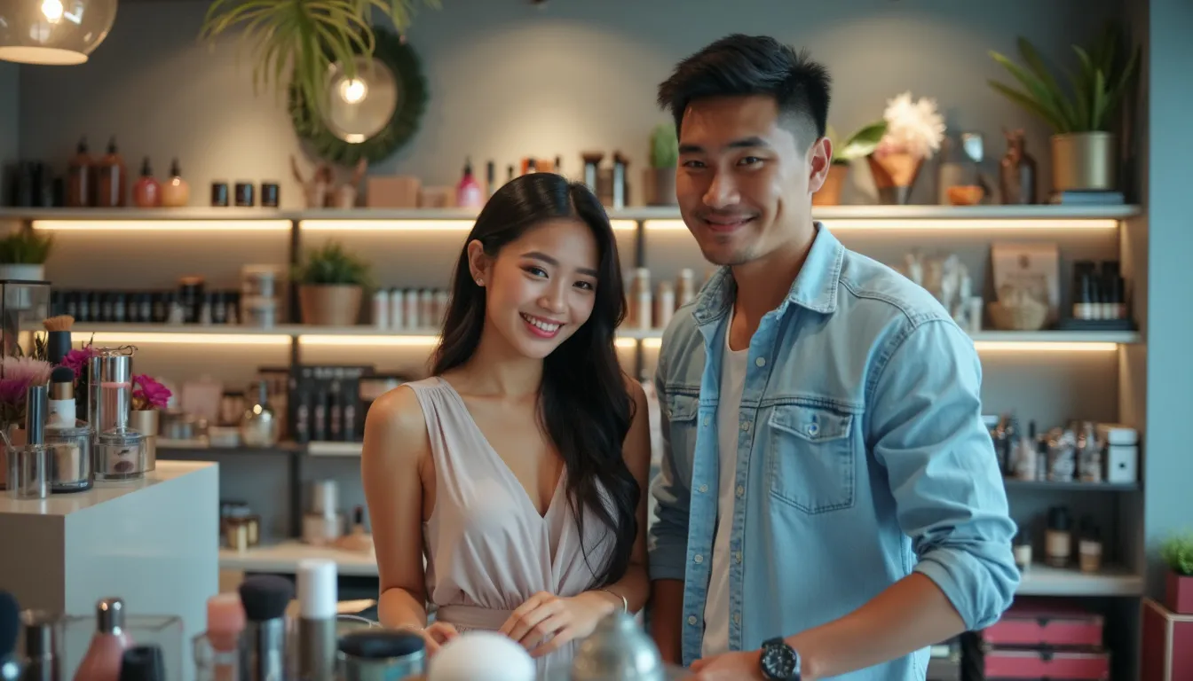 Make-up store owners in the Philippines operating their business after obtaining an FDA license to Operate