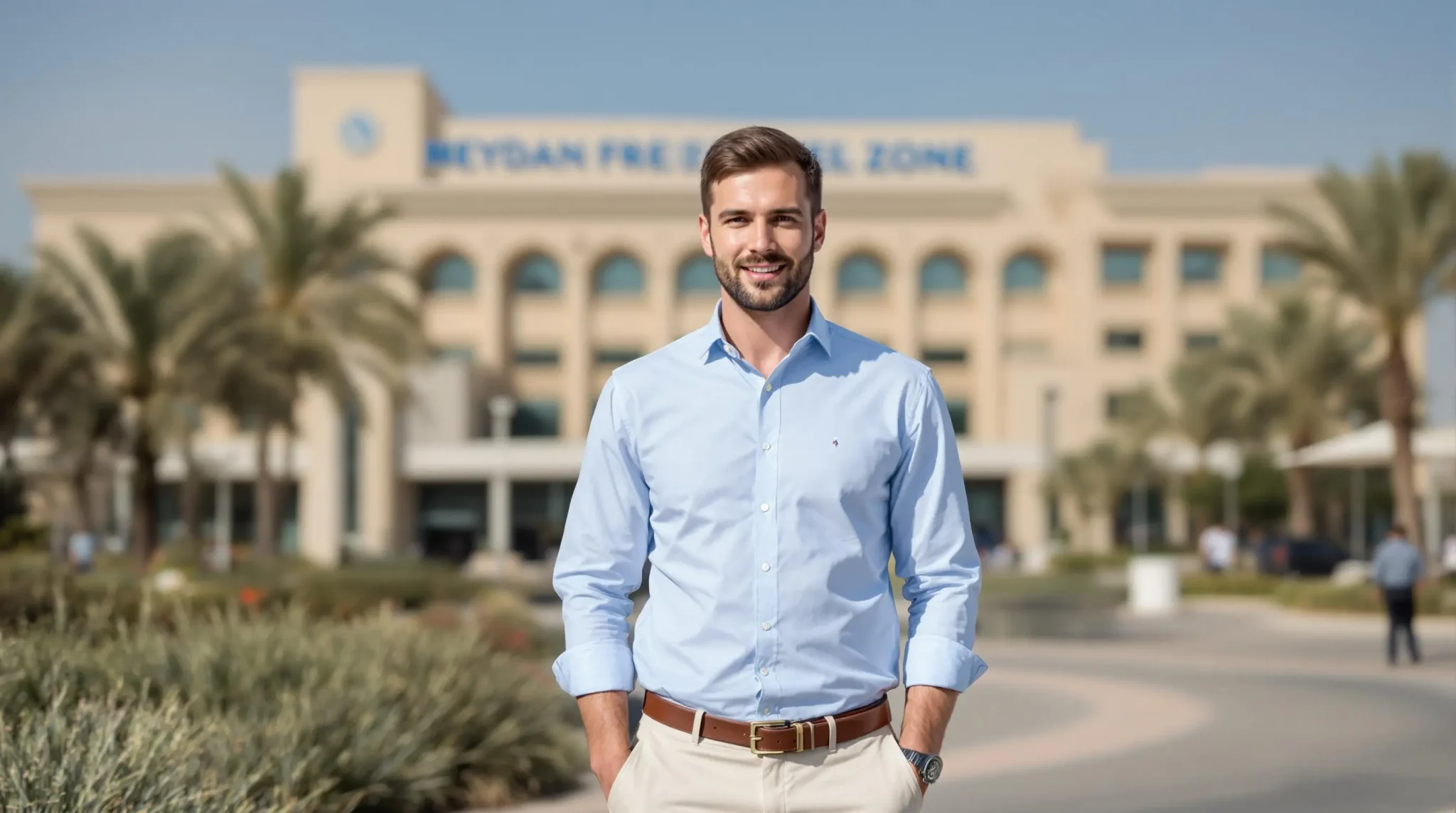 a foreign investor standing in Meydan free zone after company setup